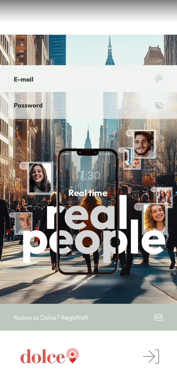 Schermata di login all'app Dolce